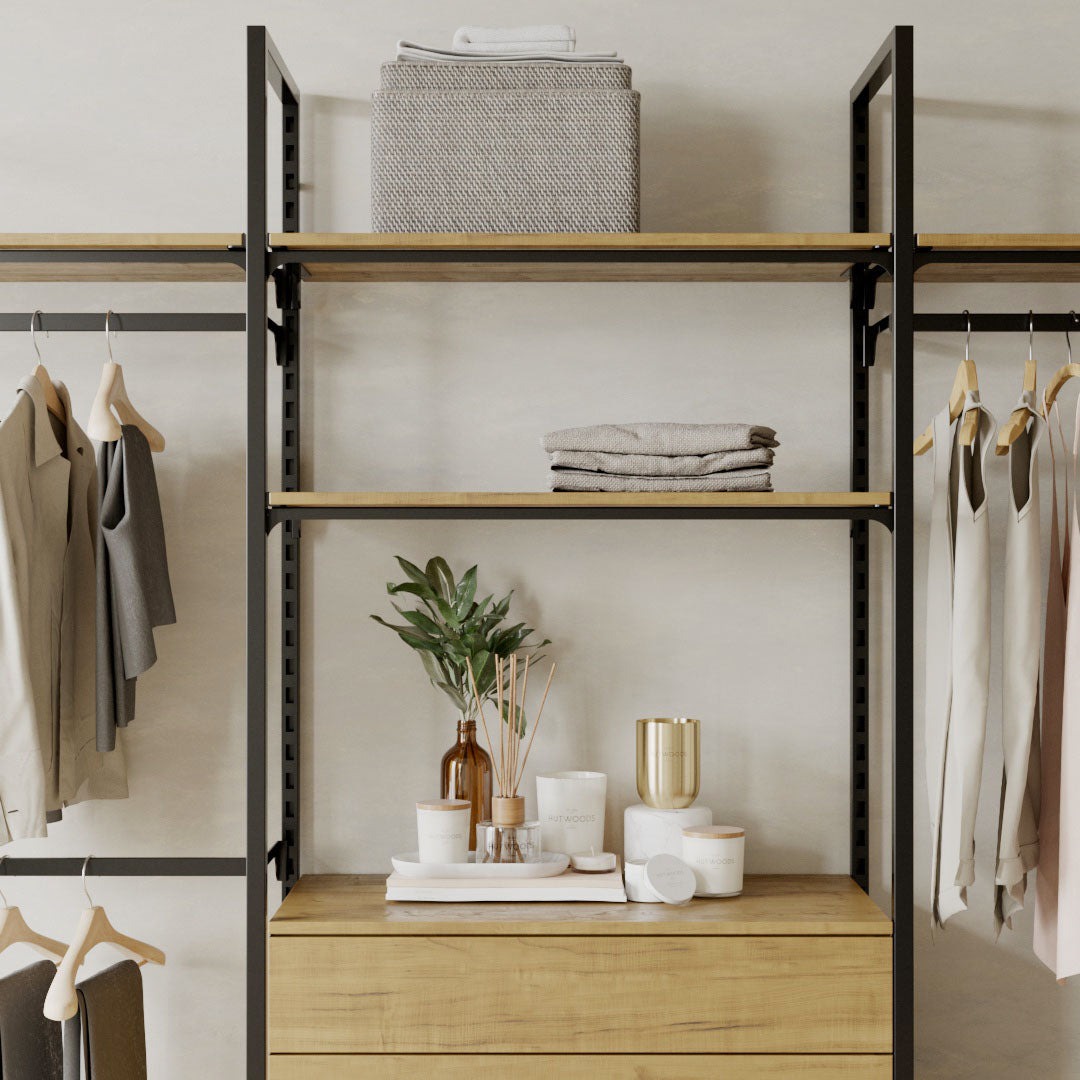 Metal wood wardrobe hotsell