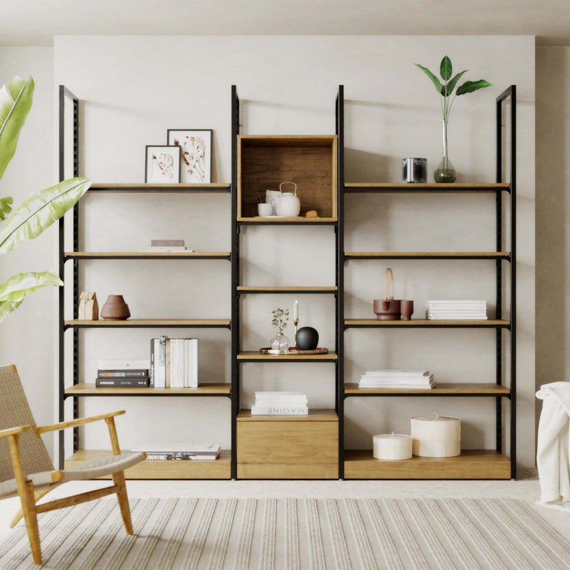 Teak wood shelving | Mandai Design